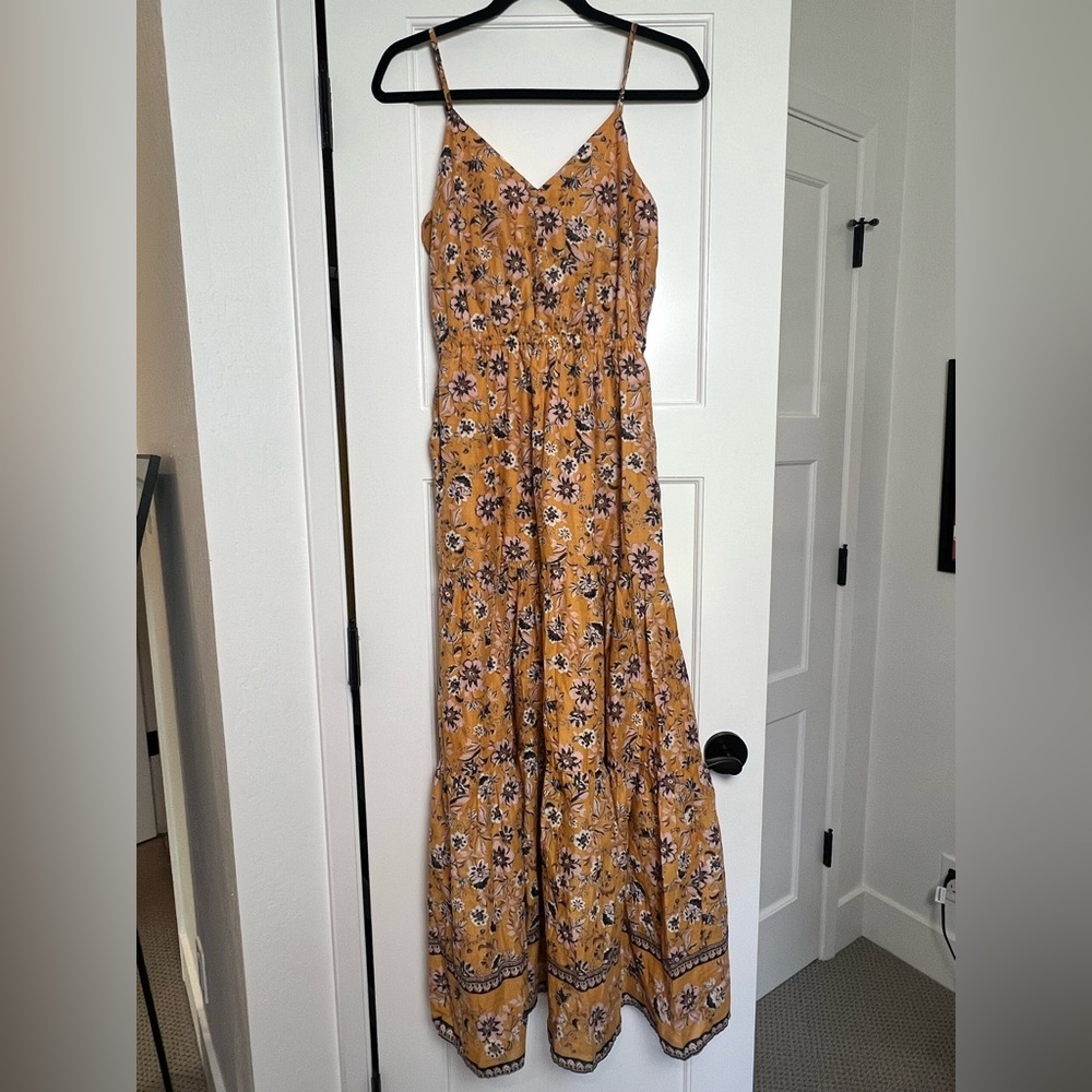 Evereve Boho Floral Yellow Maxi Dress (Small) - Picture 2 of 6